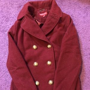 Merona Red Short Pea Coat Size Small